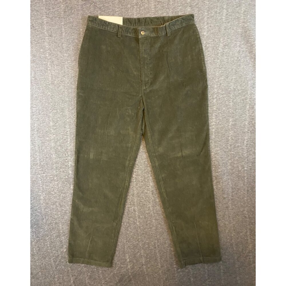 Vtg New Haggar Mens 11-Wale Corduroy‎ Pants Classic Fit 38x34 Olive Green Y2K